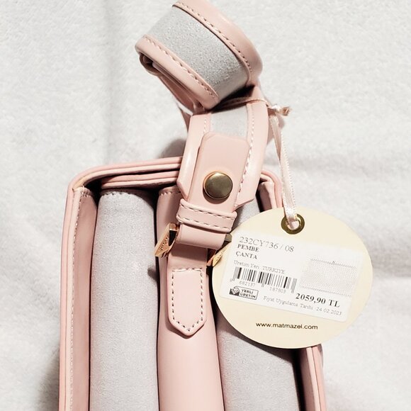 Matmazel "THENA" Shoulder Bag- Pink & Black- 24" Shoulder Strap- 4 Compartments - Picture 12 of 15